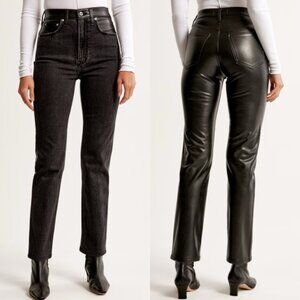 Abercrombie | Ultra High Rise Ankle Leather Back Straight Jean